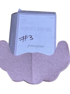Fashion Forms Adhesive Body Bra, Backless Strapless, Nude Tan, 3 Pairs, Size C